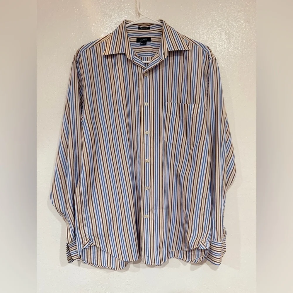 J. Crew Striped Long Sleeve Shirt Size Medium 100% Cotton